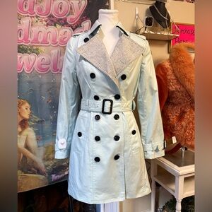 Baby Blue Burberry Trench Jacket